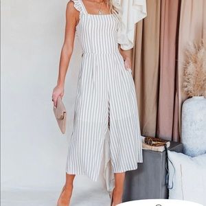 VICI striped jumpsuit size small. NWT